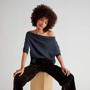 Free People Get Together Long Sleeve Black Size XL